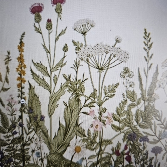 NWT Antique Herbs & Wild Flowers Summer Table Runner 13x48 inch Off White - Picture 2 of 9